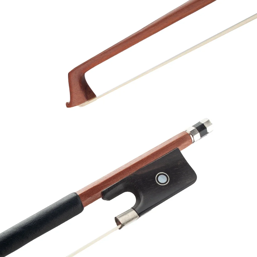 4/4 Cello Bow Arch Well-Balanced Brazilwood Real Mongolia White Horsehair Round Stick Ebony Frog Great Balance Fast Response