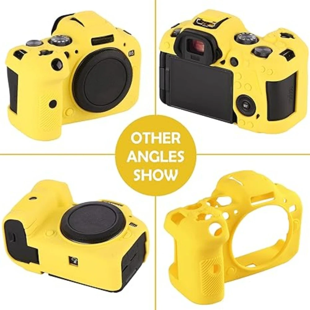 For Canon R6 R6 Mark II, elastic rubber silicone camera body protective skin shell, free tempered glass film