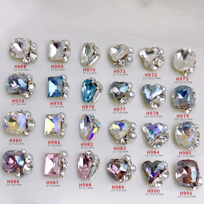 Líquidos para decoración de uñas, pila de cristal, producto terminado de diamante, decoración de uñas de perlas hecha a mano de ángulo recto Rectangular súper brillante