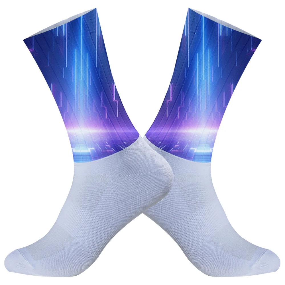 For Anti-Slip Silicone Aero Line Cycling Aero Socks Cycling Sports Running Socks New