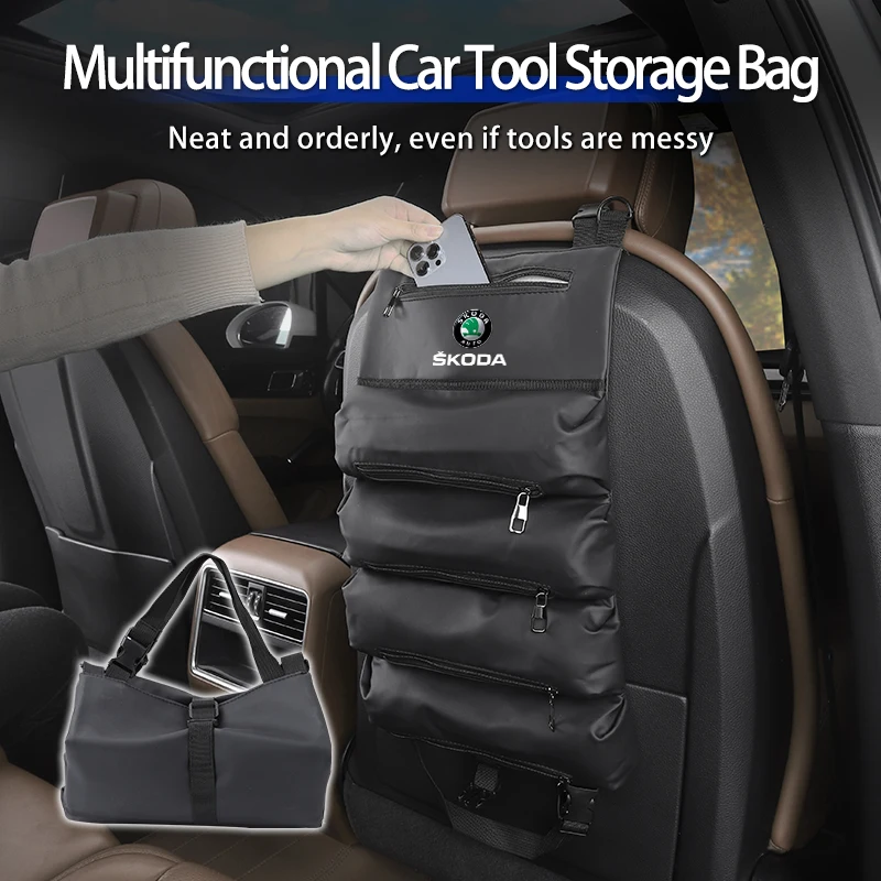 

Car SeatBack Storage Bag Trunk Organizer Tools Stowing Pocket Accessories For Skoda VRS Octavia Kamiq Kodiaq Karoq RS Superb Fab