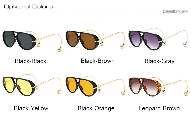 Vintage übergroße Piloten-Sonnenbrille, Unisex, Doppelbrücke, UV400-Schutz, modischer Punk-Stil, weibliche Farbtöne, beliebte Brillen – Detail 5