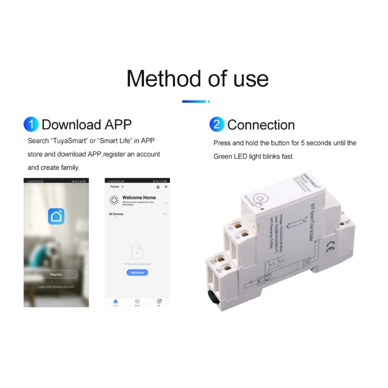 Professional Single Phase Meter for  WiFi Timer Meter Energy Meter 16A 100‑240V APP Remote Control Used for Househo