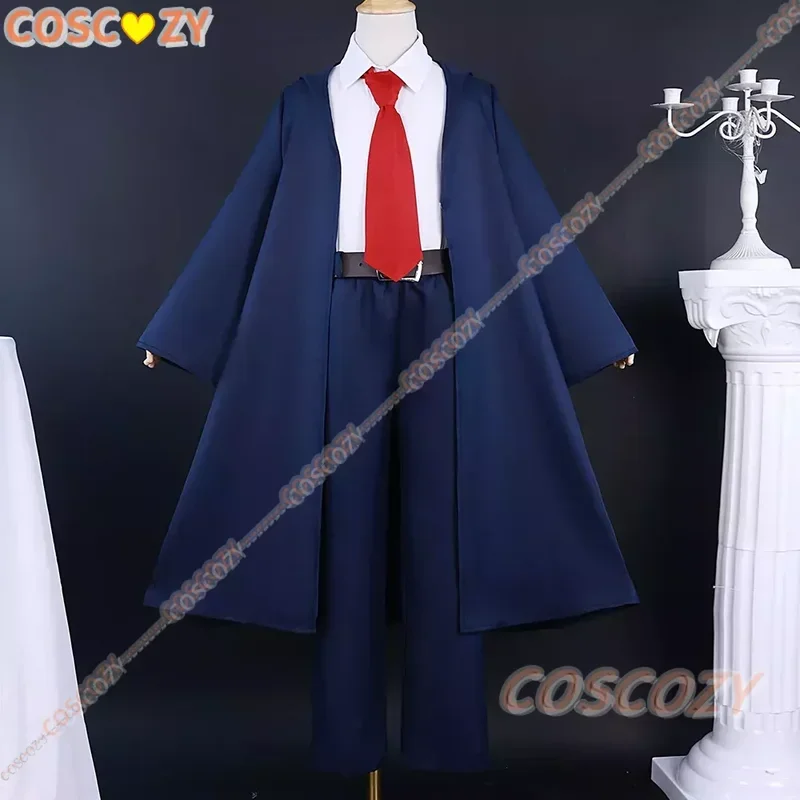 Anime Mashle Magic and Muscles Cosplay Costume Mash Lance Lemon Dot Finn Easton Magic Academy Uniform Blue Robe Wig Shirt Tie