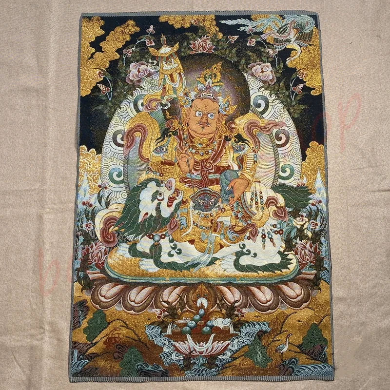 

Thangka / exquisite Tibetan Thangka Buddha/ Religious God of wealth rides animals / household crafts / auspicious Thangka