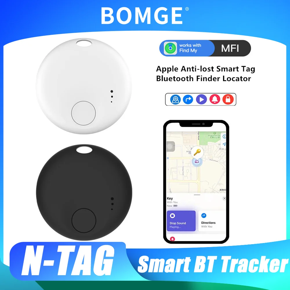 Air Tracker Smart Bluetooth Tracker Tag Works with iOS Find My App Tracking Locator Device Anti-lost Item Finder for Keys Bag