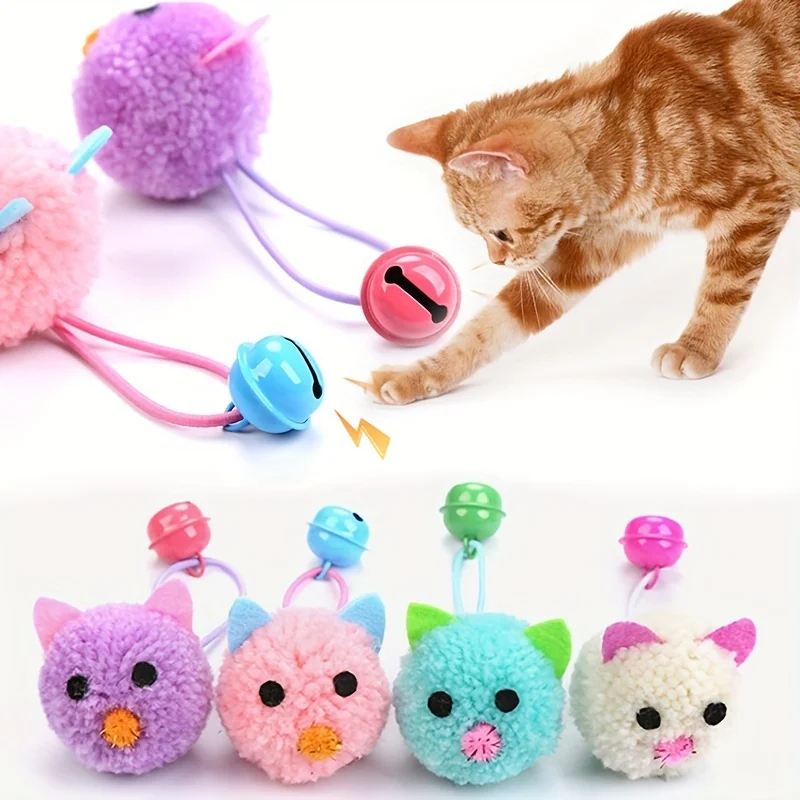 [Cat Toy Mouse Shape] Pet Cat Toy Cute Mouse Shape Macaron Color Matching with Bell Sound Interactive Play Pet Supplies