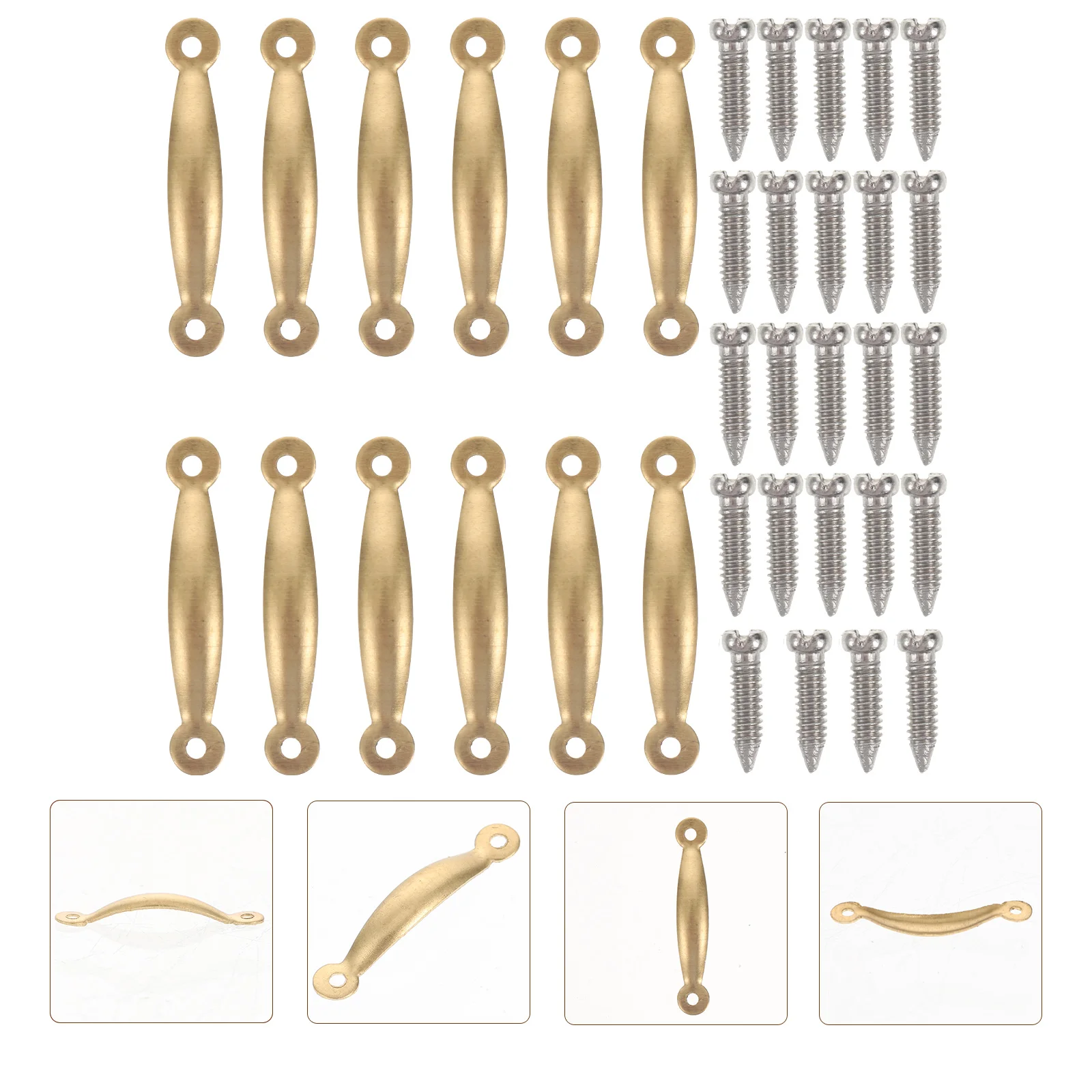 

Miniatures House Handle Mini Handles with Screw Ornament Practical Replacement Furniture Mini Gold Handle Supply Door Parts