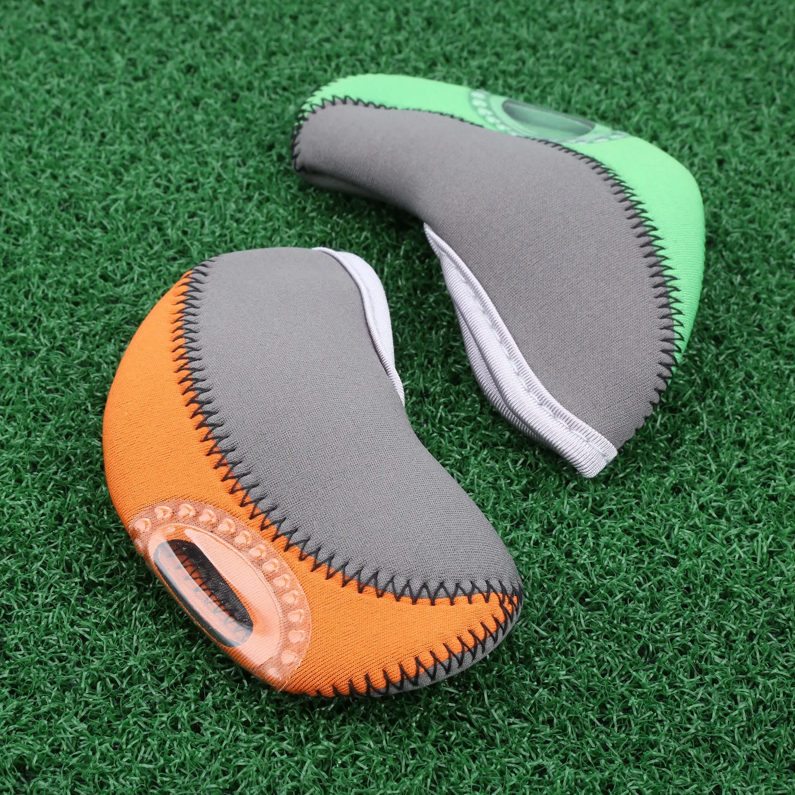 10 pçs/pçs/set golfe ferros cabeça capa com janela de visão transparente, neoprene cunha meia clubes golfe ferro capa protetora 4.96x2.48 Polegada