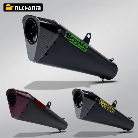 BROCK 60mm 범용 오토바이 배기 수정 Busa GSX1300R GSX1000 ZX14R CBR1000RR-R 용 탄소 섬유 탈출 머플러