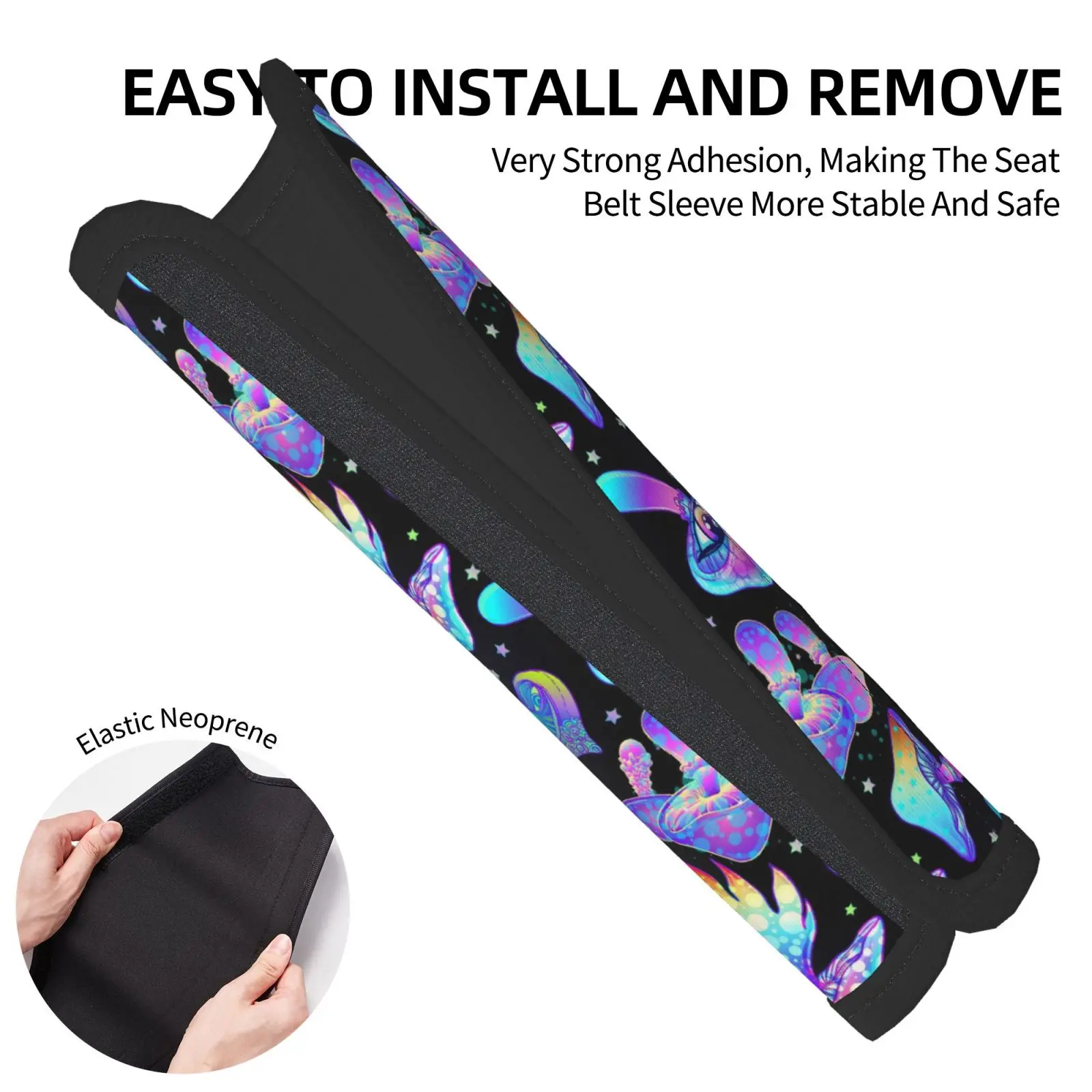 Magic Psychedelic Mushrooms Pattern Design Suitable for Car Seat Belt Covers Shoulder Bags Backpacks and Protective Covers
