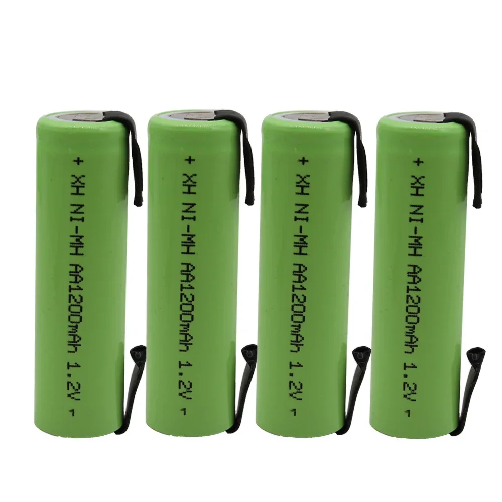 AA Rechargeable Battery 1.2V 1200 mAh NiMH 14430 aa Battery with soldering for DIY electric razor teething toys Safety battery