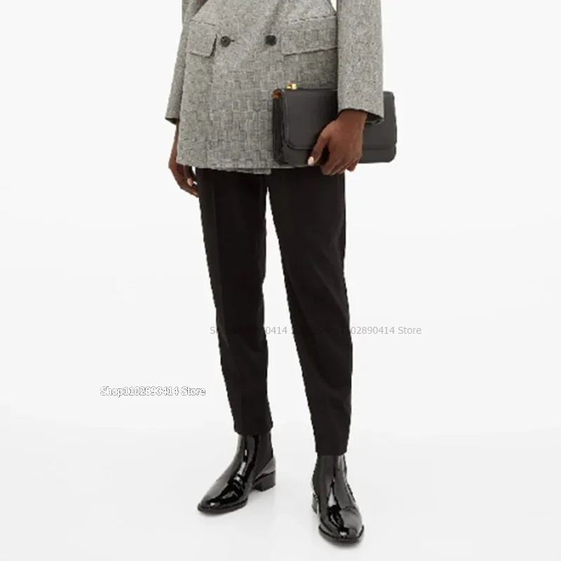 أسود براءات الاختراع والجلود حذاء من الجلد المألوف الانزلاق على حذاء رجالي Bristish نمط عالية أعلى حذاء رجالي رواية فستان عالي الجودة الأحذية