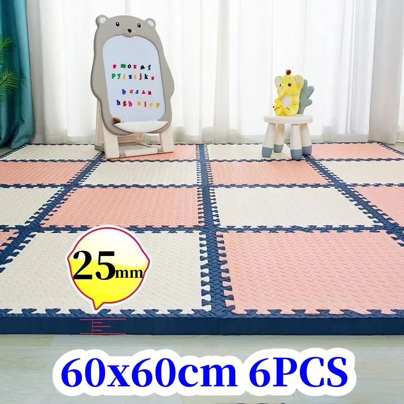 

60x60cm Baby Play Mat 6PCS Baby Game Mat Thick 2.5cm Baby Mat Playmat Tatame Floor Mats Puzzle Mat Soft Play Mats Gym Foot Mat