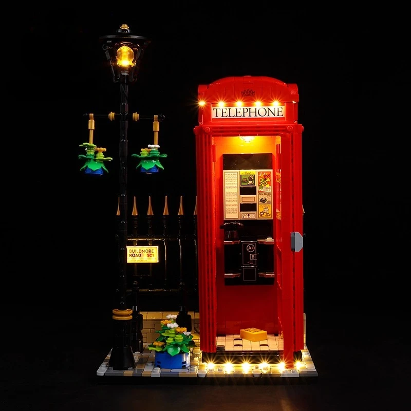 Nenhum modelo de conjunto de iluminação LED adequado para ideias de caixa de telefone LEGO Red London 21347 (excluindo blocos de construção)