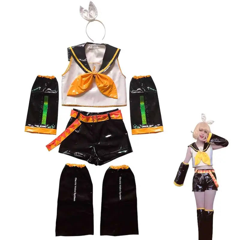 Cosplay Rin Len PU Uniforms Outfits Cosplay Costume Wig