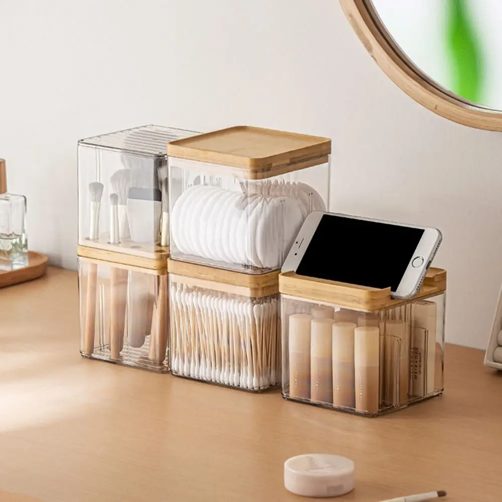 

Clear Makeup Brush Holder Large Capacity Waterproof Cosmetic Storage Box Smooth Dust-proof Lipstick Storage Bucket