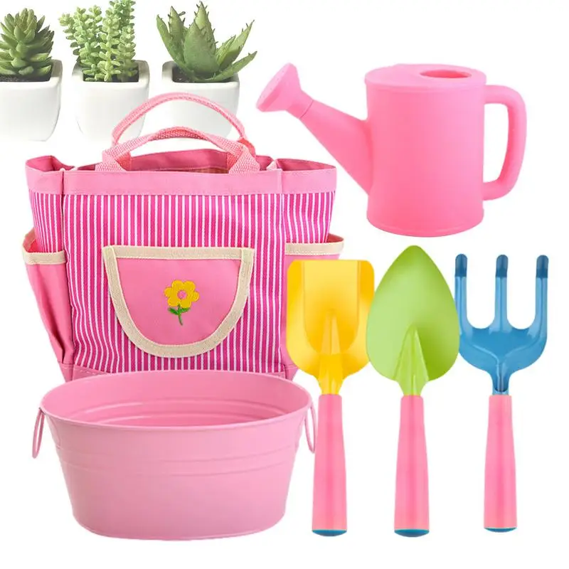 

Kids Gardening Tool Set 6X Kids Gardening Tools Shovel Rake With Tote Bag Creative Thinking Toddler Gardening Set Farm Lawn