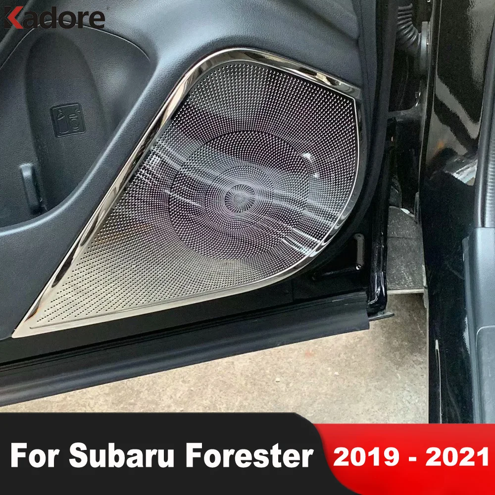 

For Subaru Forester SK 2019 2020 2021 Stainless Car Door Audio Speaker Cover Trim Stereo Loudspeaker Frame Interior Accessories