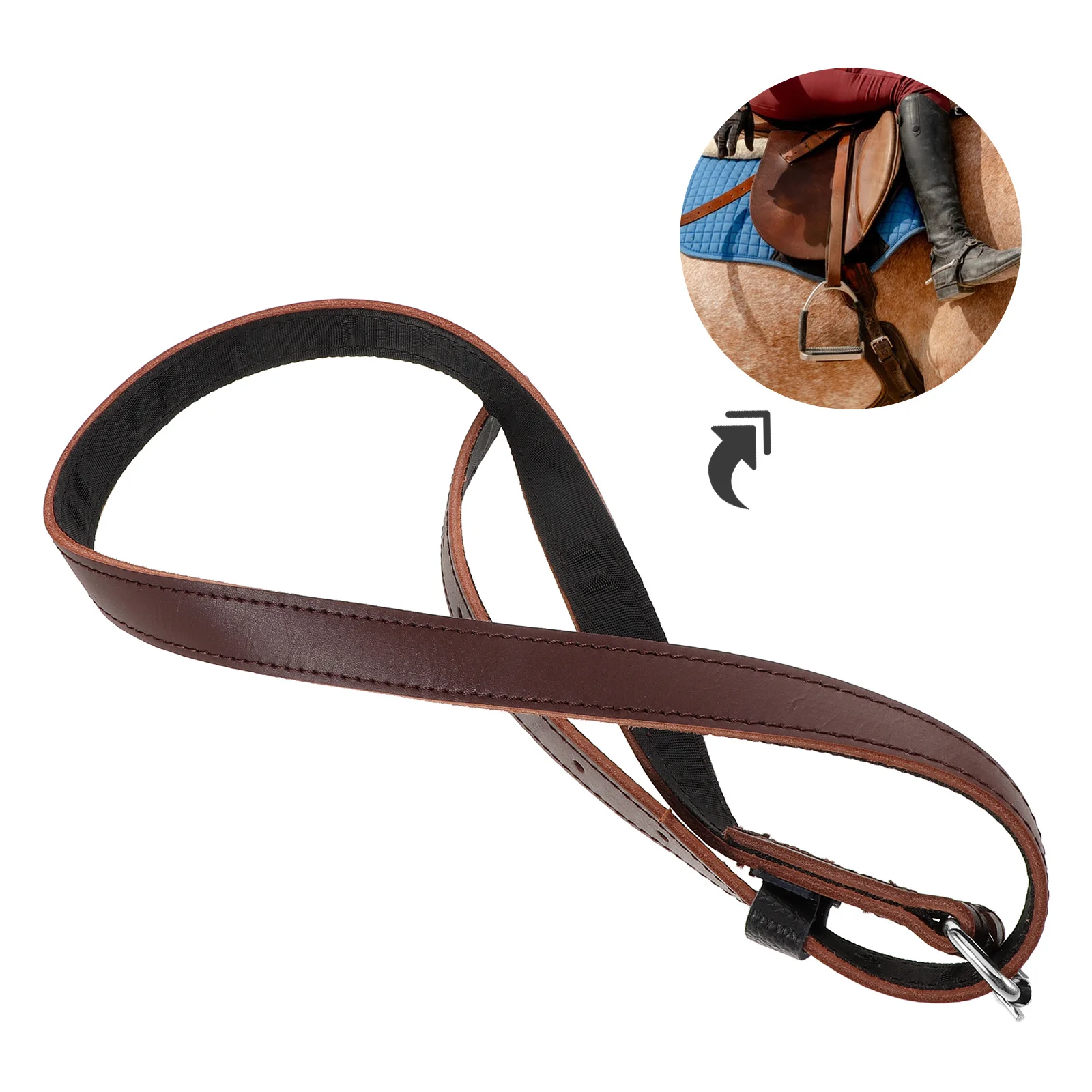 

Brown Stirrup Leathers For Equestrian Training Soft Adjustable Riding Straps For Saddle Horse Riding Competition