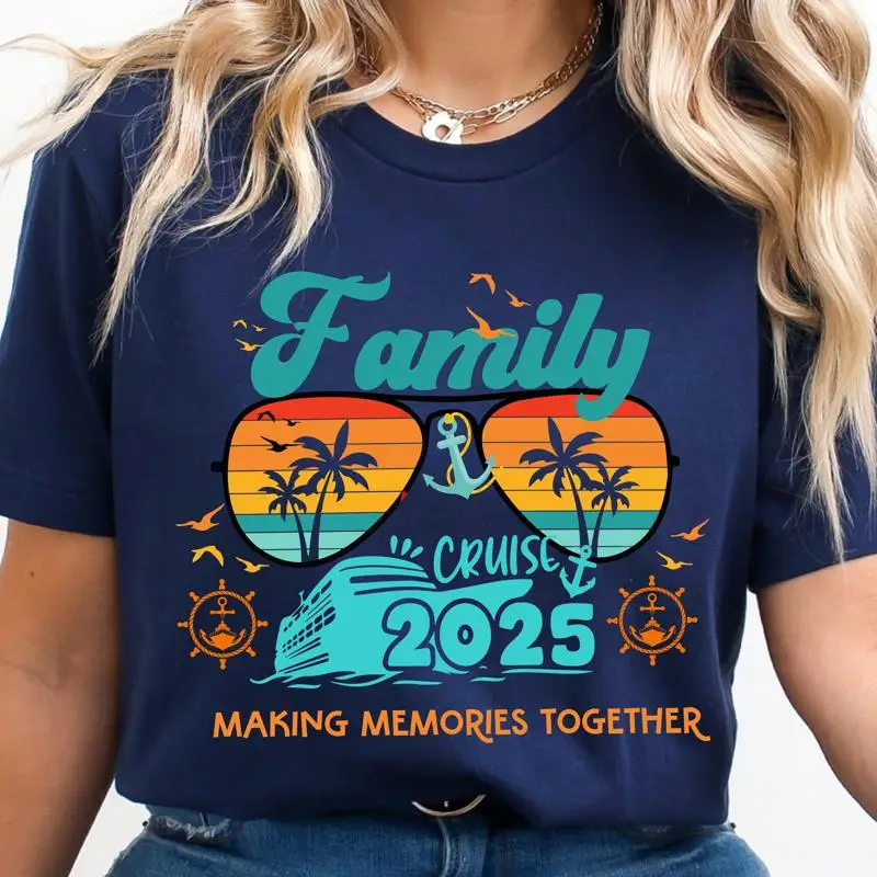 

family cruise 2025 shirt group for birthday Most Likely to T Matching
