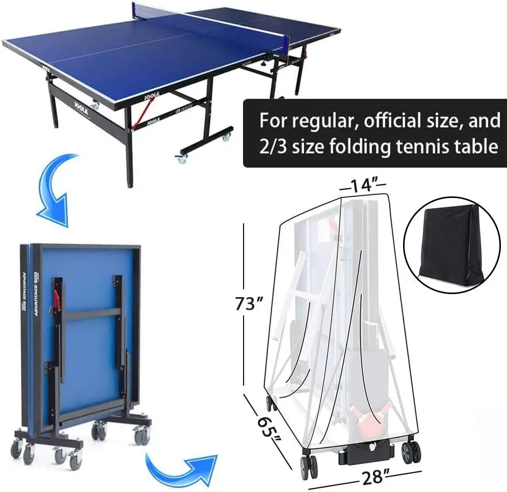 Table tennis table cover, advanced heavy-duty waterproof cover suitable for outdoor and indoor foldable 9x5 foot table tennis