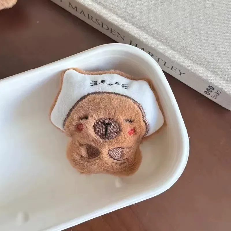 Cute Capibara Plush Keychain Cute Headgear Little Guinea Pig Doll Pendant Backpack Decoration Plush Pendant Birthday Gift