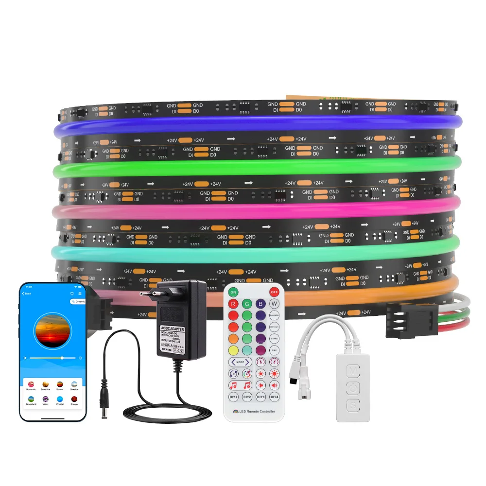 RGBIC COB LED Light Strip Addressable Dream Color Tuya Wifi Controller Support Alexa Google Home Voice Control WS2811 LED Neon