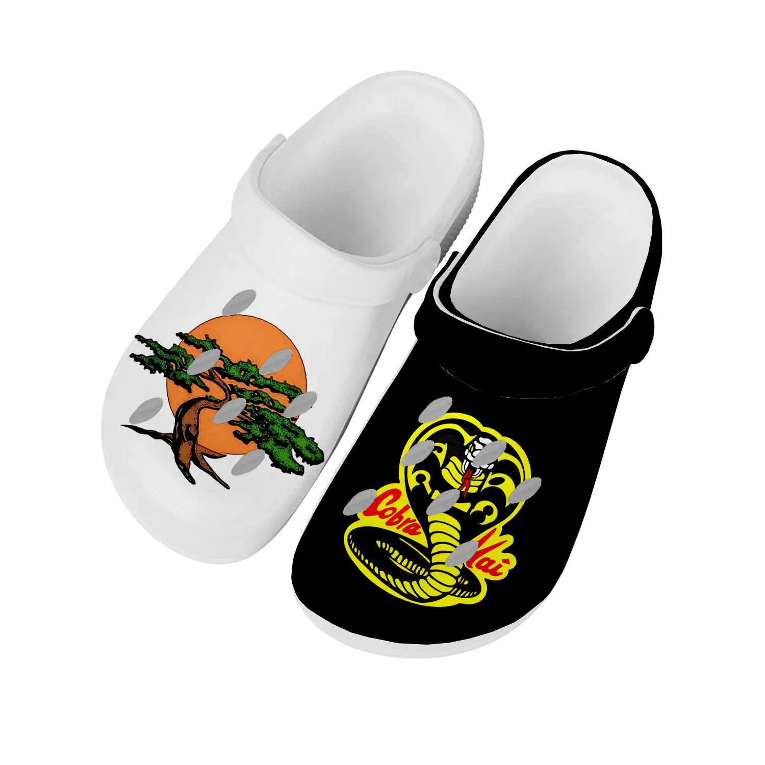 

Cobra Kai No Mercy Snake Home Clog Mens Women Youth Boy Girl Sandals Shoes Garden Custom Breathable Shoe Beach Hole Slippers