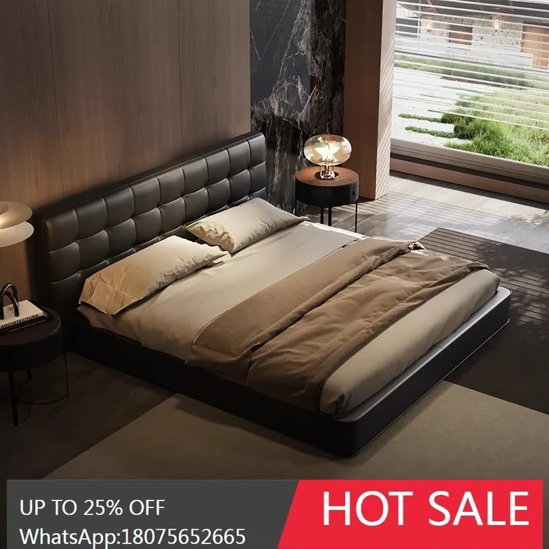 

SGF Modern Italian Minimalist Bed Large Flat Luxury High-End Elegant Upholstered Double Bed