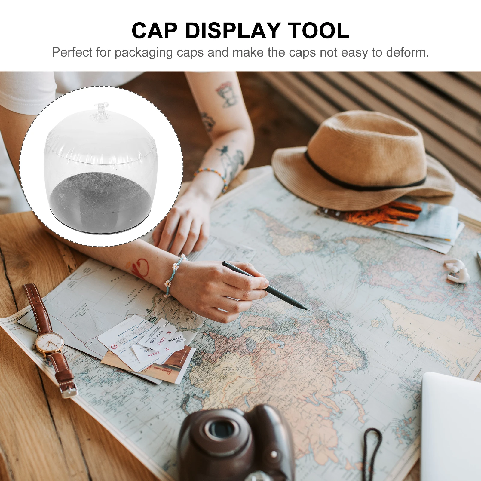 

PVC Hat Shaper Round Dome Caps Holder Plastic Hat St Display Inflatable Bracket For Men Women Storage Rack