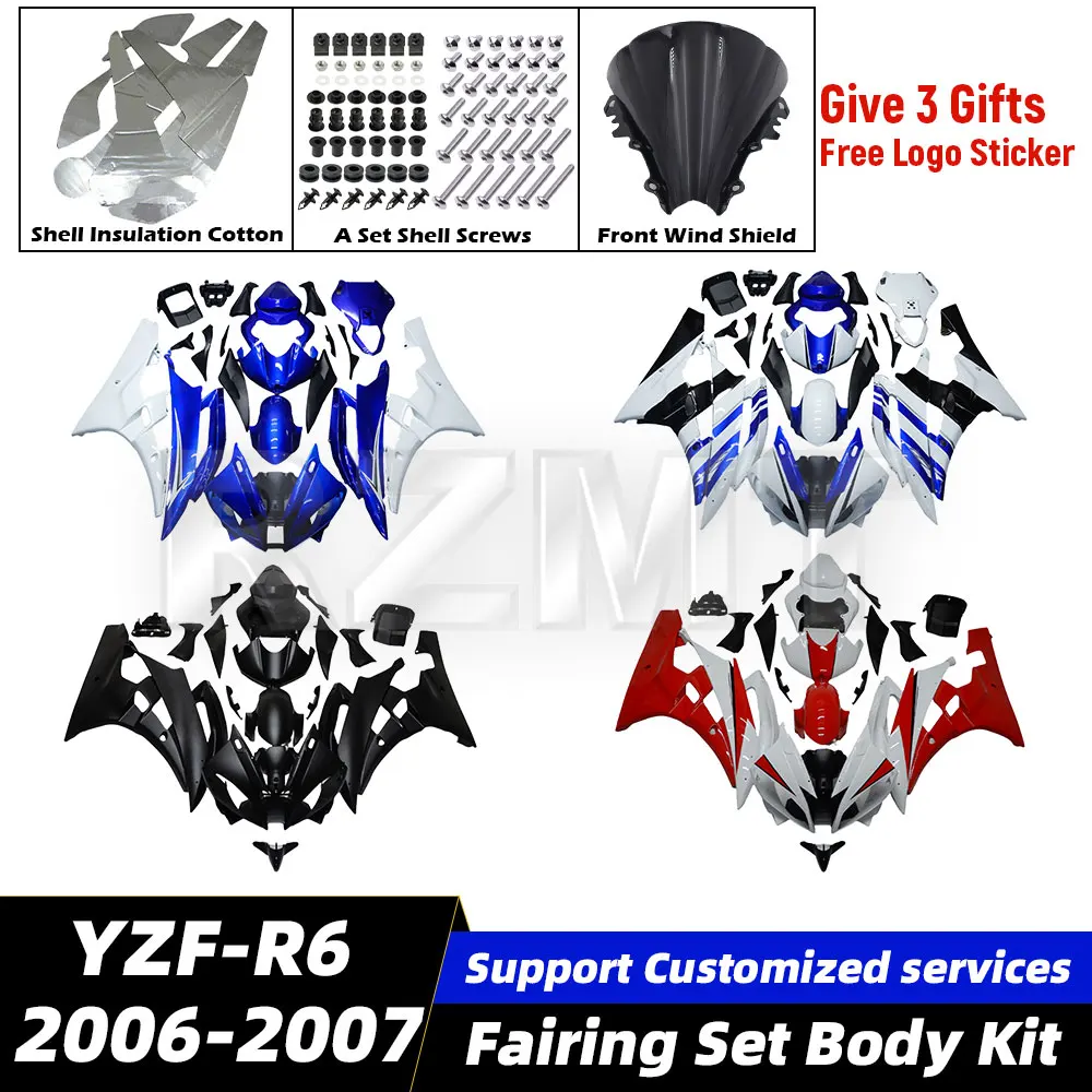 

Motorcycle Fairing Set Body Kit Plastic Guard Plate For YAMAHA YZF-R6 2006-2007 Accessories Injection Bodywork 06-07 Y0607