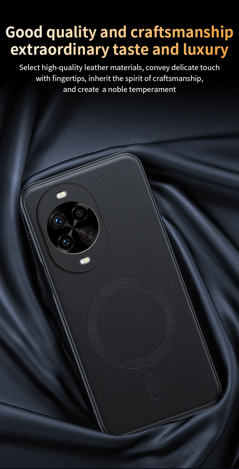 Für Huawei Nova 14 Pro: Magnetische Schutzhülle aus Leder für Huawei Nova 14 Pro, hochwertige, rutschfeste PC+TPU-Hülle mit Anti-Fingerabdruck-Beschichtung. – Detail 8