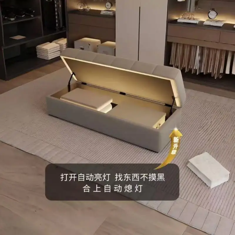 

Zhendian cloakroom stool light luxury household change stool end of bed bench rest