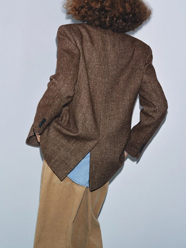 Faionable Sweet Plaid Suit Jaet Women's New Arrival Winter 2025 Commute Sle Loose Fit Long Sve Button Closure