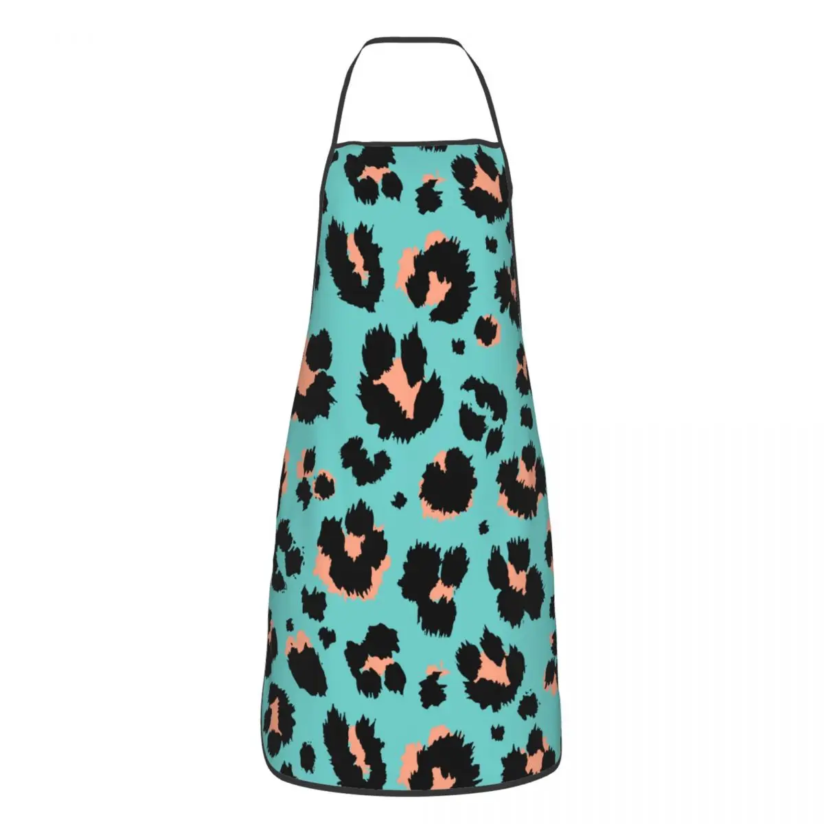 Custom Funny Leopard Print Bib Apron Men Women Unisex Kitchen Chef Tablier Cuisine for Cooking Baking Gardening