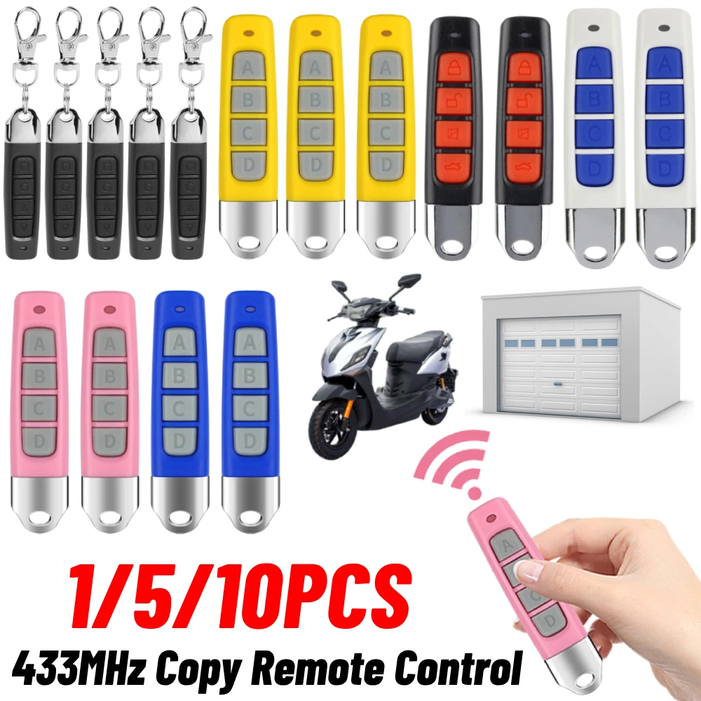 10/5/1pcs 433MHz Wireless Remote Control Electric Garage Gate Door Opener Controller Learning Code Duplicator Cloning Car Key