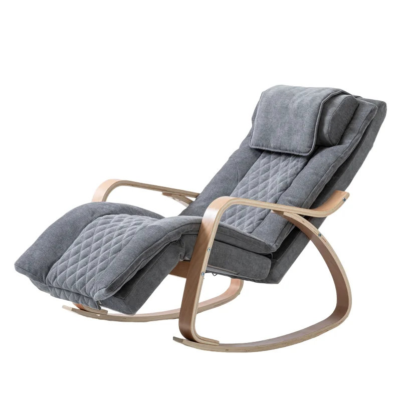 

Massage Chair Modern Living Room Rocking Chair Comfortable Upholstered Recliner Lounge Chair With Solid Wood Base