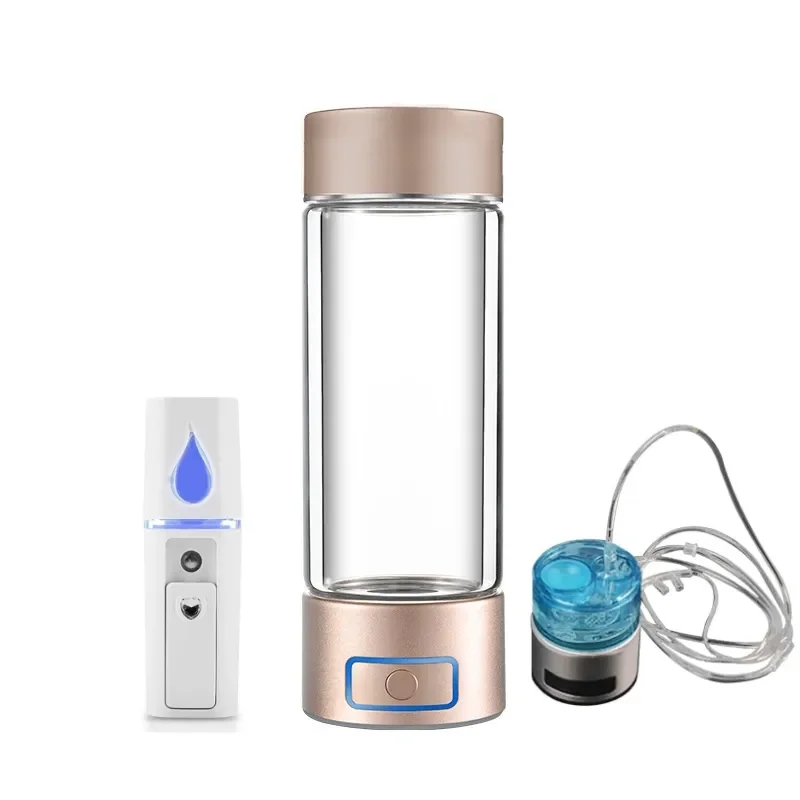 2025 Hot Sale Spe Pem High-Techn 9000ppb Double GlassWater Bottle With Inhaler for Office Travel Exercise Gifts