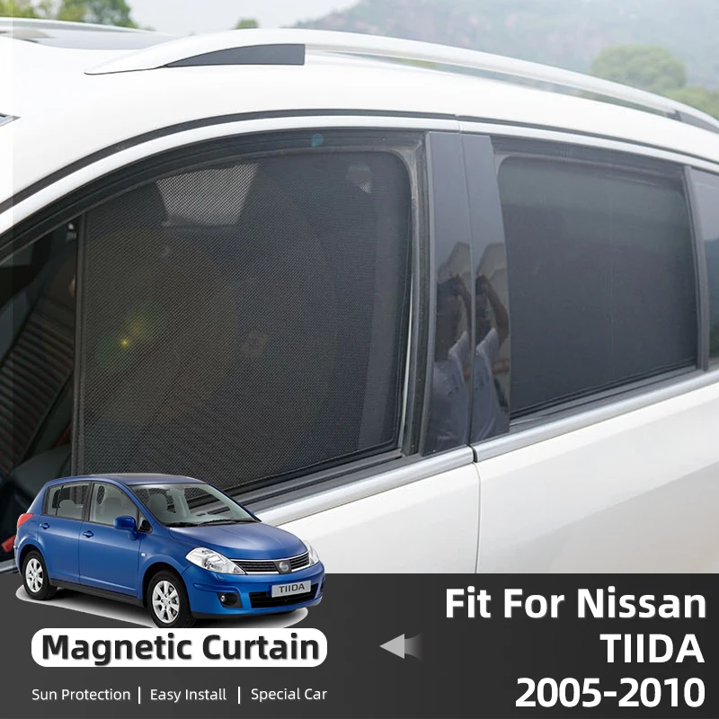 

For Nissan Tiida Versa Latio C11 2005-2009 2010 Car Sunshade Magnetic Front Rear Windshield Curtain Side Window Sun Shade Visor