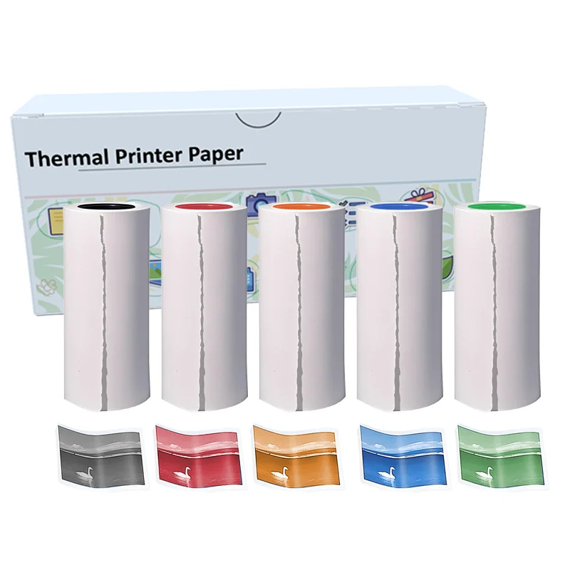 

Back to School Daily Gift instant Camera Printer Paper Photo Paper 5-Rolls Kids Safe Orange/Red/Green, Halloween Decor/Classroom
