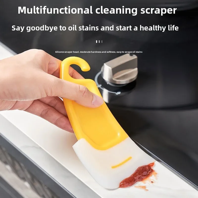 Kitchen Scraper Oil Stain Cleaning Silicone Spatula Cake Baking Pastry Gadgets Pan Pot Dishes Cleaner Tools Silicone Scraper