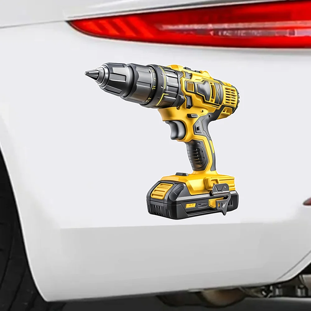 12x12 سنتيمتر 2D شقة واقعية الحفر الكهربائية ملصقات السيارات ، مضحك أدوات كهربائية مائي ، دائم ومقاومة الطقس ملصقات الوفير