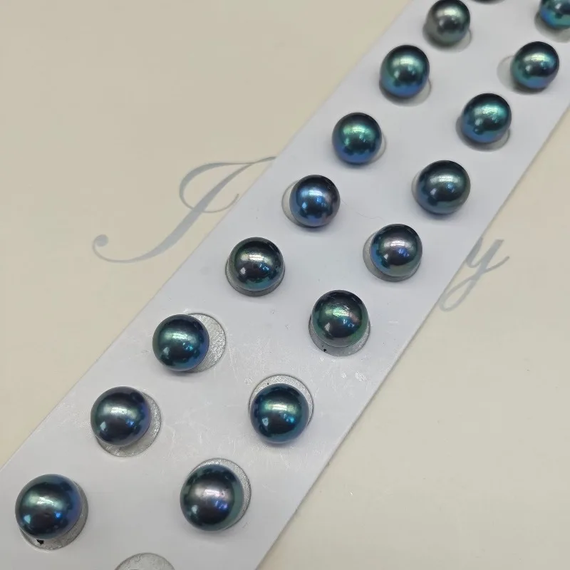 10-11mm Natural Pearl, Blue-green Color, Nearly Round Shape, Loose Pearl Wholesale, Suitable for DIY Crafting