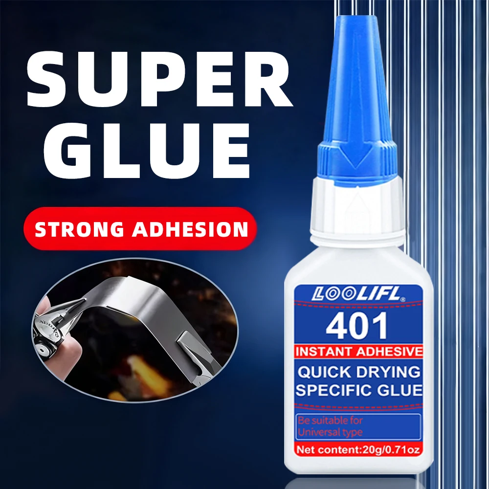 1-5pcs LOOLIFL 401 Instant Adhesive 20g - Cyanoacrylate Super Glue, Low Odor ,for Plastic, Metal, Wood, Rubber, Leather, Ceramic view 3
