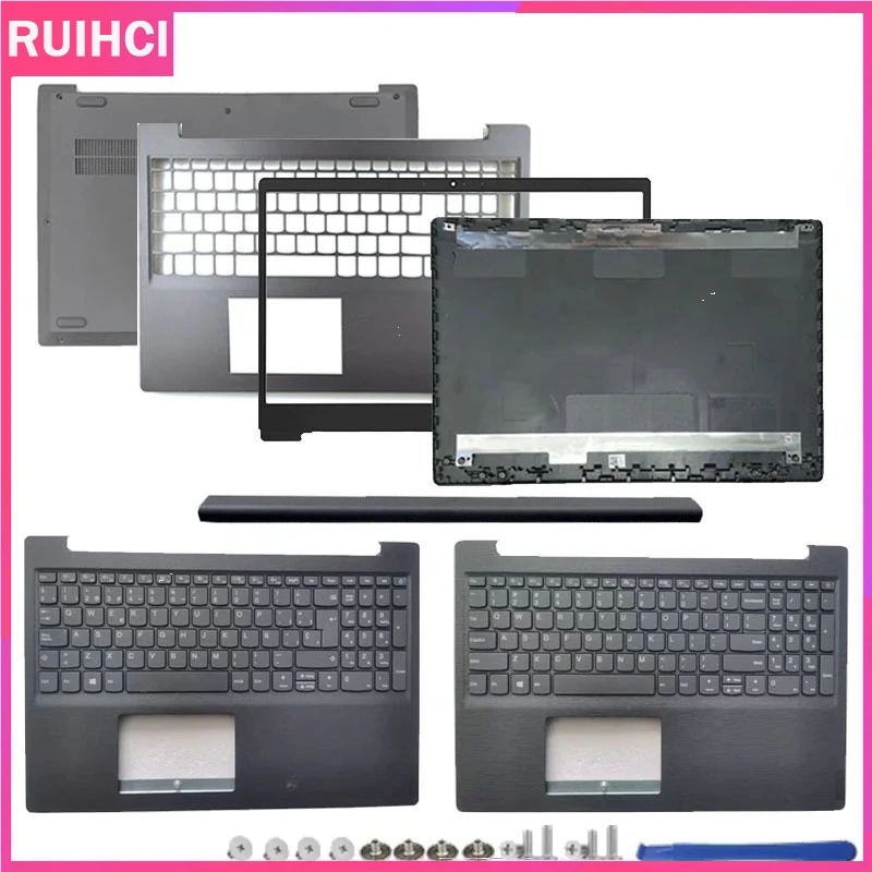 For Lenovo V15-IWL V15-IGL V15-IIL V15-IKB V15-ADA LCD Screen Back Cover Front Bezel Hinge Palmrest Lower Bottom Case Keyboard