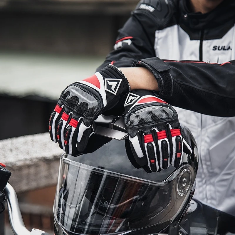 

Motorcycle gloves with touch screen sheepskin off-road motorcycle electric bike anti fall riding gloves rider equipment