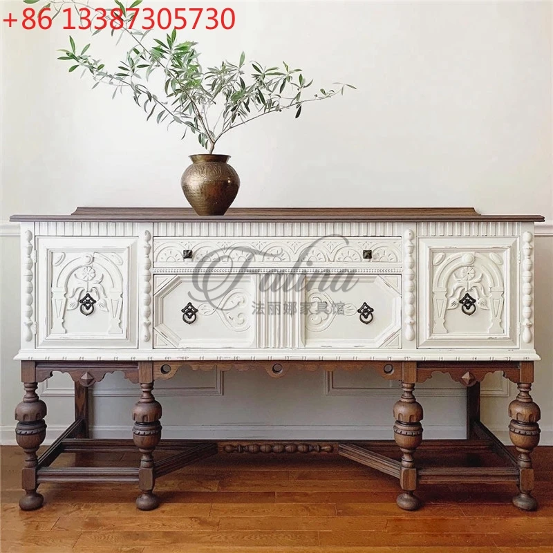 

Antique side cabinet American country high-end villa decorative cabinet European style