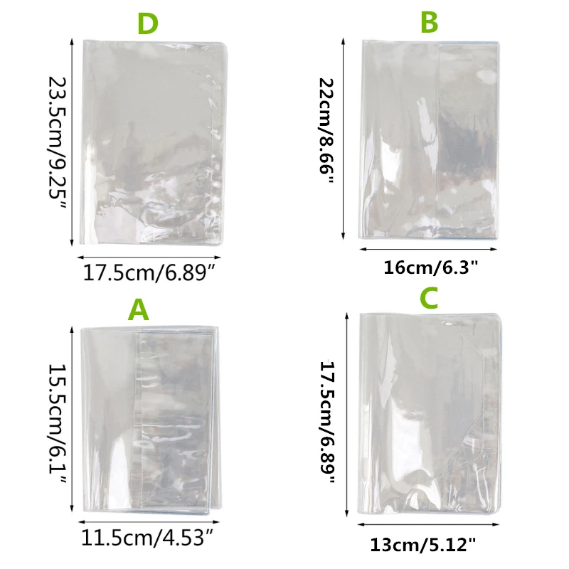 Funda protectora transparente de PVC, cubierta de libro A6/A5, resistente al agua, compatible con la mayoría de los planificadores, álbumes de