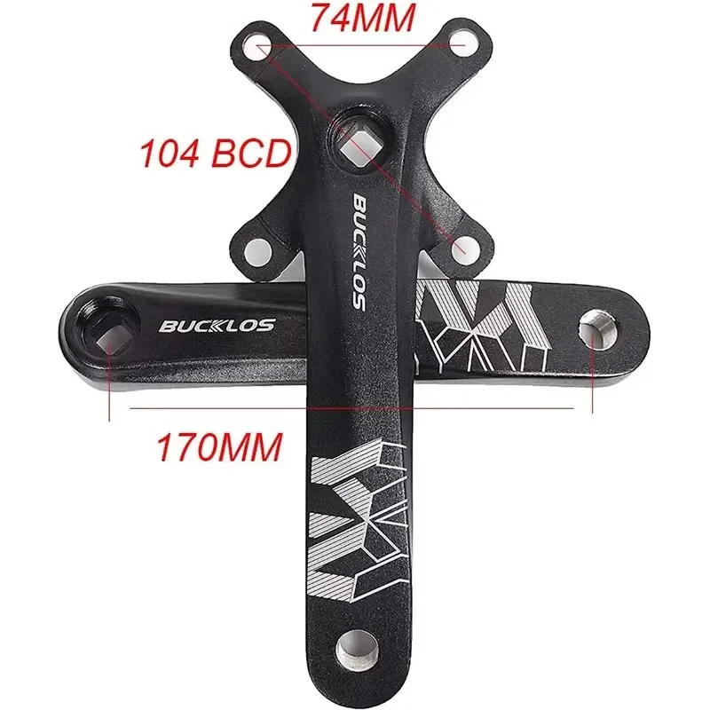 BUCKLOS Bike Crankset 170mm Bicycle Crank AL Chainring 32/34/36/38/40/42T Chainwheel Mountain Cycling Crank Set Mtb Parts